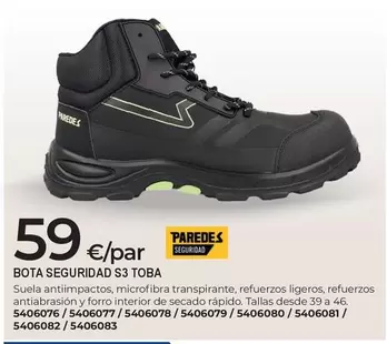 Paredes - Bota Seguridad S3 Toba