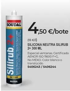 Soudal - Silicona Neutra Silirub 2+