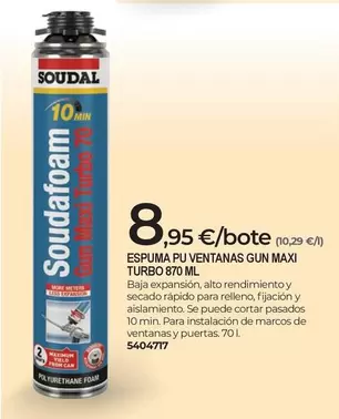 Soudal - Espuma Pu Ventanas Maxi Turbo 870 Ml