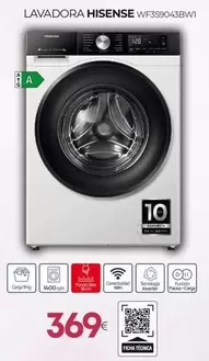 Hisense - Lavadora Wf3s9043bwt