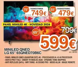 LG - Miniled Qned 65" 65QNED70B6C