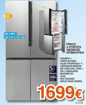 Siemens - Frigo 4 Portes KF96NVPEA