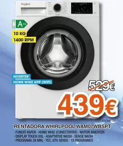 Whirlpool - Rentadora WAM07WBSPT