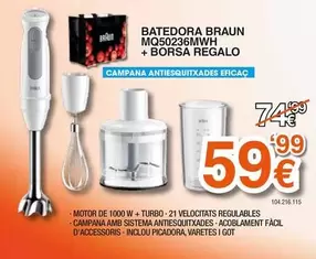 Braun - Batedora MQ50236WWH + Borsa Regalo