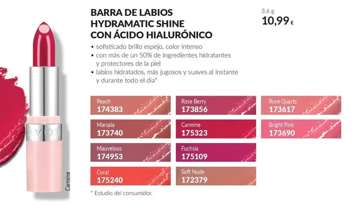 Intenso - Barra De Labios Hydramatic Shine Con Ácido Hialuronico