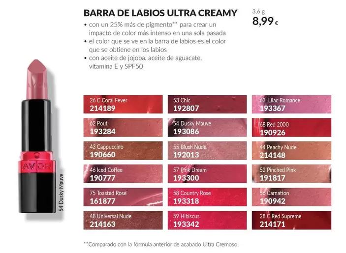 Avon - Barra De Labios Ultra Creamy