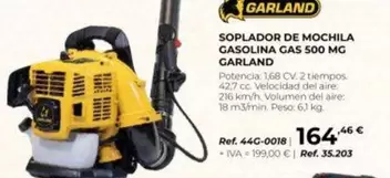 Garland - Soplador De Mochila Gasolina Gas 500 Mg