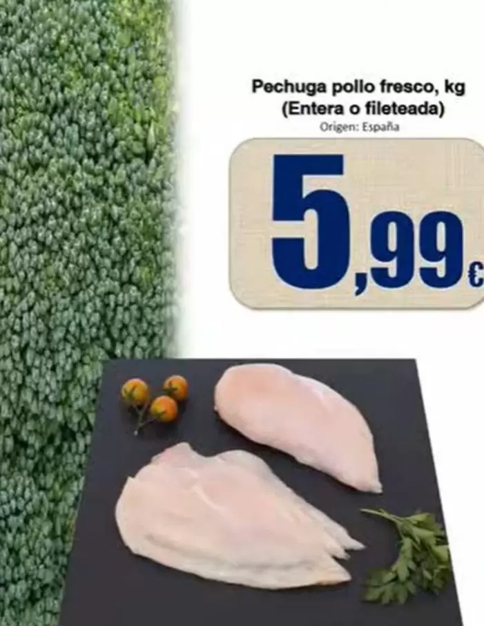 Pechuga Pollo Fresco Origen: España