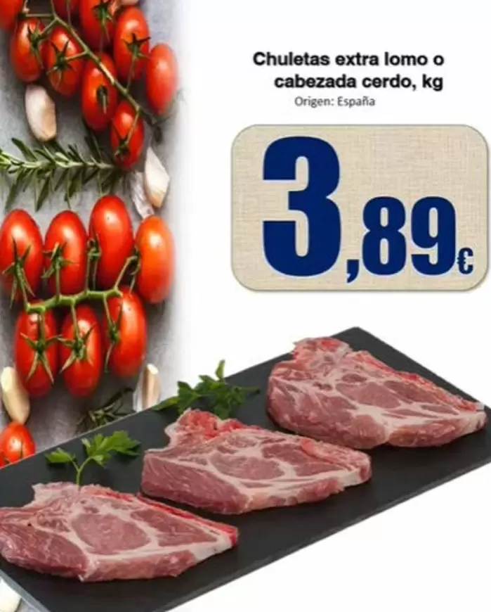 Chuletas Extra Lomo O Cabezada Cerdo