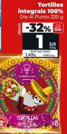 Dia Al Punto - Tortillas Integrales 100%