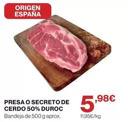 duroc - Presa O Secreto De Cerdo 50% Duroc