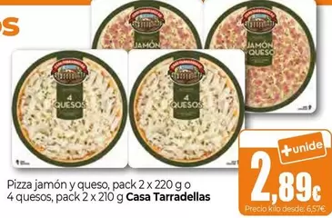 Casa Tarradellas - Pizza Jamón Y Queso O 4 Quesos