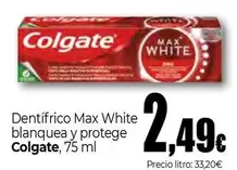 Colgate - Dentifrico Max White Blanquea Y Protege