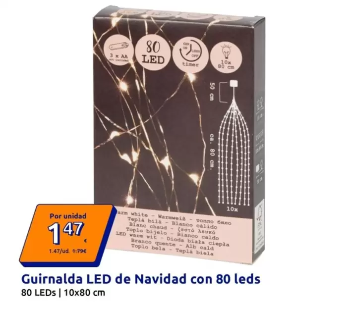 Guirnalda LED De Navidad Con 80 Leds