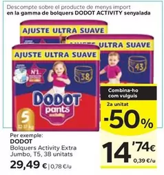 Dodot - Bolquers Activity Extra Jumbo, T5