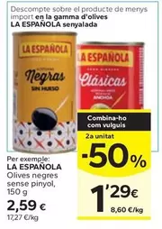 La Española - Olives Negres Sense Pinyol