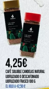 Candelas - Cafe Soluble Candela Natural Liofilizado O Descafeinado Liofilizado Frasco