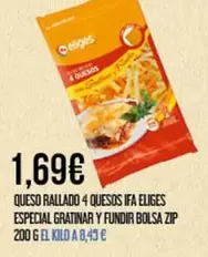 eliges - Queso Rallado 4 Quesos Ifa Especial Gratinar Y Fundir Bolsa Zip