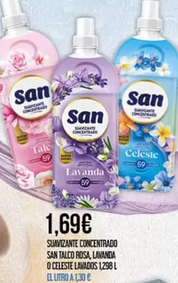 san - Suavizante Concentrado San Taldo Rosa, Lavanda O Celeste