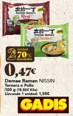 Demae Ramen Ternera O Pollo