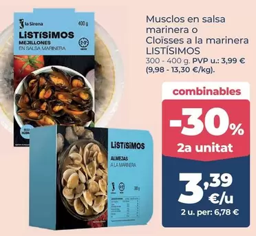 La Sirena - Musclos En Salsa Marinera O Cloisses A La Marinera