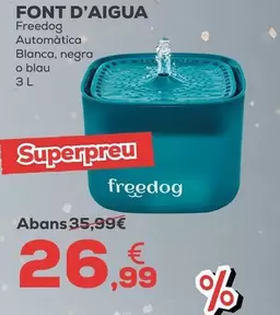 Fredoog - Fuente De Agua Automática Blanca, Negra O Azul