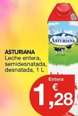 La Asturiana - Leche Entera, Semidesnatada, Desnatada