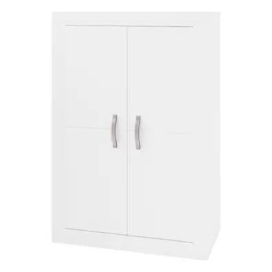 Bodeguero 2 puertas Turín tirador clásico, 90x130x43 cm Nieve Plata