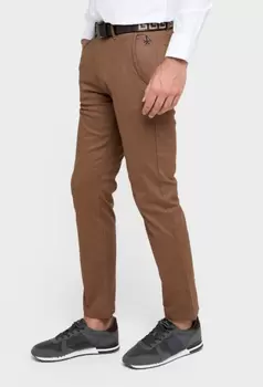 Pantalón chino regular fit marrón chocolate