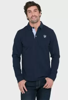Polo clásico de manga larga color azul marino