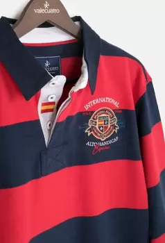 Rugby franjas España rojo con azul marino