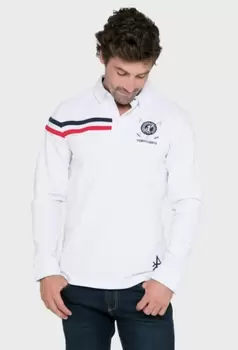 Polo Valecuatro bandera en blanco