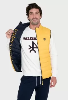 Chaleco acolchado reversible mostaza y...