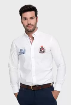 Camisa blanca bordada modelo Legend