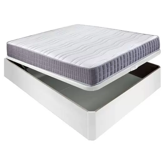 Colchón visco Line 19 cm firmeza alta suavidad y económico + Canapé abatible madera 3D...