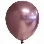 100 GLOBOS ORO ROSA CROMADO 30CM
