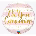 GLOBO MYLAR ON YOUR COMMUNION ROSA 46 CM