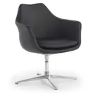 Sillón de oficina giratorio Manchester, asiento espuma inyectada, negro