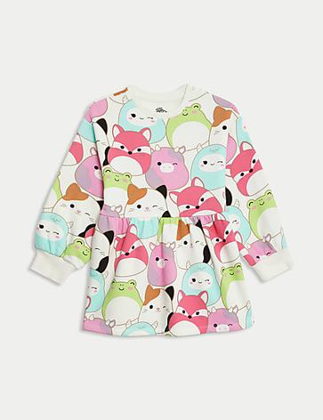 Vestido estilo sudadera de algodón de Squishmallows™ (5-10 años)