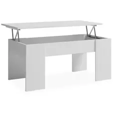 Mesa centro elevable blanco 100x50 cm.