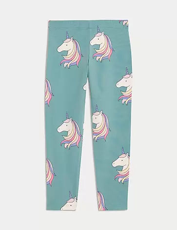 Leggings de algodón con diseño de unicornios (2-8 años)