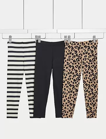 Pack de 3 leggings de algodón variados (2-8 años)