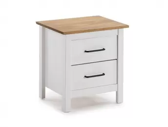 Mesita 2 cajones color blanco-cera