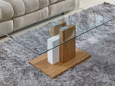 M.CENTRO CRISTAL BT-1735 MDF ROBLE SALVAJE-BLANCO