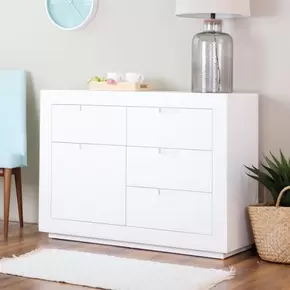 Sisal cómoda de madera lacada en blanco
