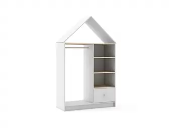 Vestidor 3 huecos y 1 cajón color blanco-cera blanca