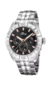 RELOJ LOTUS 15814/C NEGRO CORREA DE ACERO INOXIDABLE 316L, HOMBRE