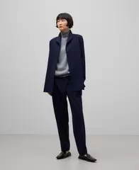 Pantalón rayas delantero cruzado mujer