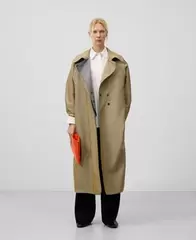 Gabardina bicolor pieza frontal mujer