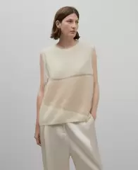 Chaleco punto con transparencias mujer